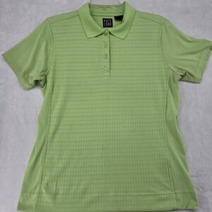 Kate Lord Polo Womens L‎ Polo Lime Green Textured Grid Performance
